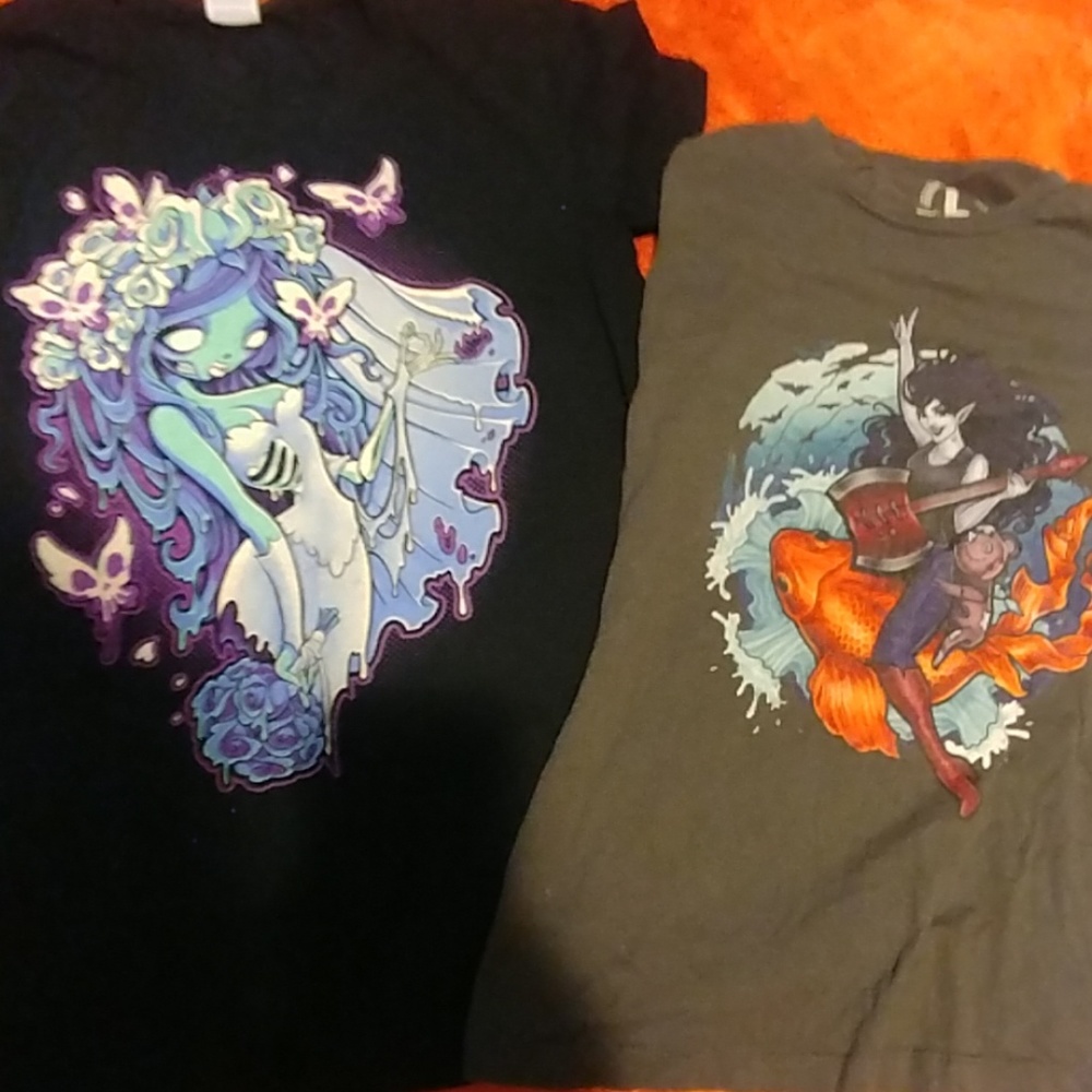 Corpse Bride and Vampire Tees Large